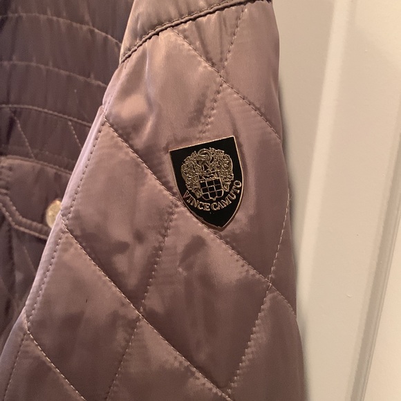 Vince Camuto Quilted Jacket Zip Front Polyester Khaki Beige Sz L Fall jacket - Picture 8 of 10